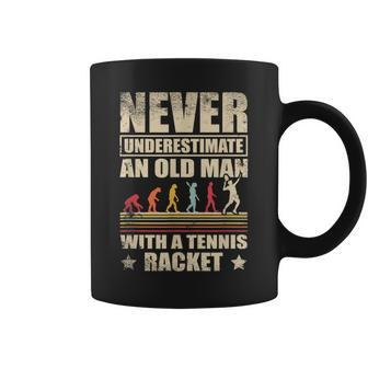 Funny Never Underestimate An Old Man With A Tennis Racquet Coffee Mug - Seseable
