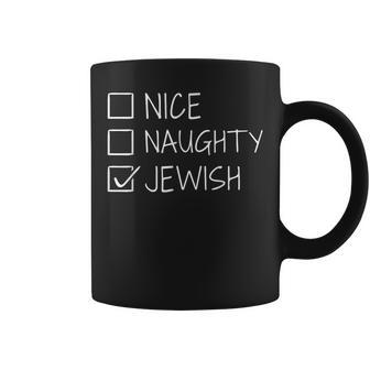 Nice Naughty Jewish For Hanukkah Hebrew Christmas Coffee Mug - Monsterry
