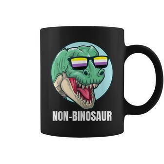 Non-Binosaur Non-Binary Nonbinary Pride Flag Coffee Mug | Mazezy