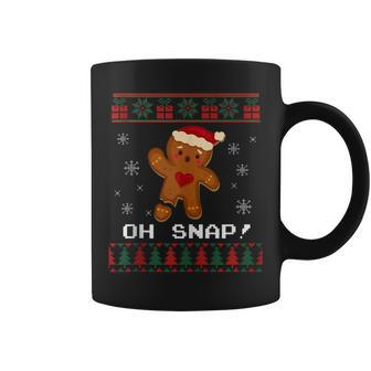 Oh Snap Gingerbread Ugly Christmas Sweater Coffee Mug - Seseable