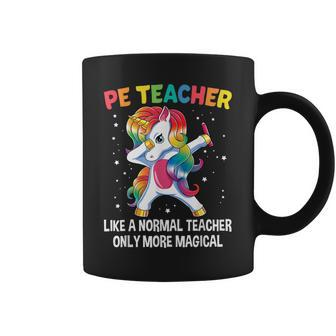 Funny Pe Teacher Back To School Dabbing Unicorn Coffee Mug - Thegiftio UK