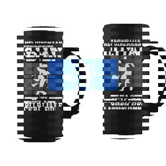 Funny Pickleball Dad Grandpa Never Underestimate An Old Man Grandpa Funny Gifts Coffee Mug | Mazezy