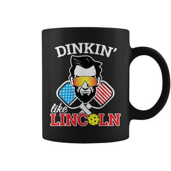 Funny Pickleball Dinkin Like Lincoln July 4Th Pickle Ball Coffee Mug - Seseable