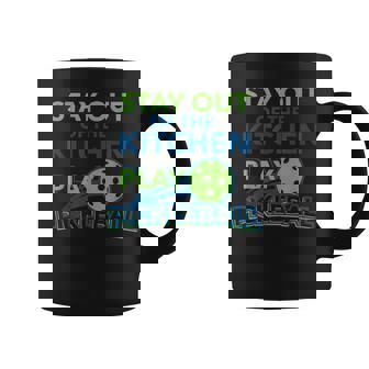 Funny Pickleball Lover - Stay Out Of Kitchen Play Pickleball Coffee Mug | Mazezy