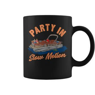Funny Pontoon Boating Party In Slow Motion Boating Funny Gifts Coffee Mug | Mazezy