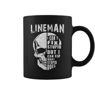 Funny Power Lineman For I Cant Fix Stupid Gift For Mens Coffee Mug | Mazezy