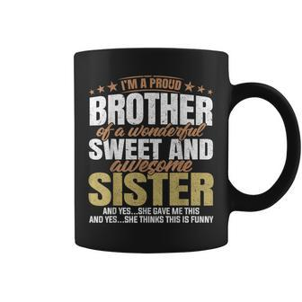 Proud Brother From Awesome Sister Christmas Xmas Famil Coffee Mug - Thegiftio UK