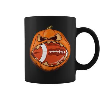 Funny Pumpkin Football Halloween Team Vintage Football Football Funny Gifts Coffee Mug | Mazezy