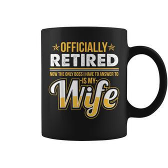 Retirement Graphic Wife Is Boss Retirement Coffee Mug | Mazezy