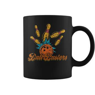 Funny Retro Bowling Team Name Ball Busters League Night Gift For Womens Coffee Mug | Mazezy