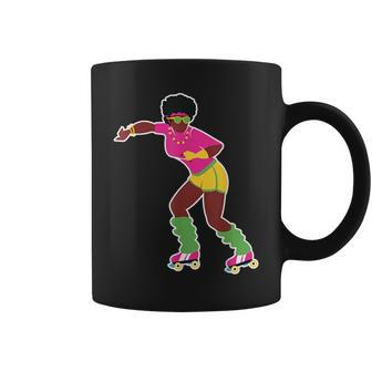 Funny Roller Skating Derby 70S 80S Skater Afro Girl Gifts Coffee Mug | Mazezy
