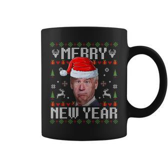 Santa Joe Biden Happy New Year Ugly Christmas Sweater Coffee Mug | Mazezy