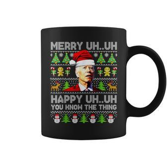 Santa Joe Biden Merry Uh Uh Christmas Ugly Sweater Coffee Mug | Mazezy DE