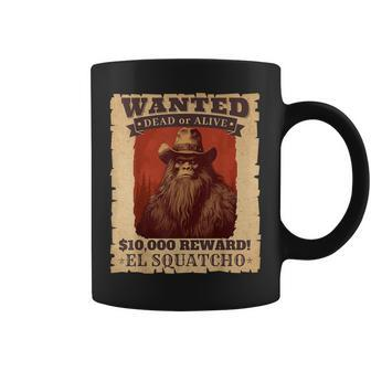 Sasquatch Western Bigfoot Wanted Poster Cowboy Lover Coffee Mug | Mazezy