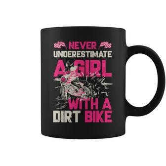 Saying Never Underestimate A Girl With A Dirt Bike Coffee Mug - Thegiftio UK