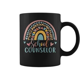 Funny School Counselor Rainbow Leopard Print Counselor Coffee Mug - Seseable