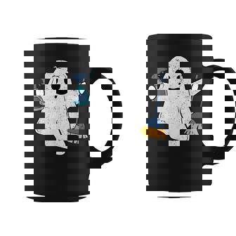 Funny School Custodian Ghost Spooky Vibes Vintage Halloween Halloween Funny Gifts Coffee Mug | Mazezy