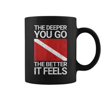Scuba Diving With Red Dive Flag Coffee Mug | Mazezy