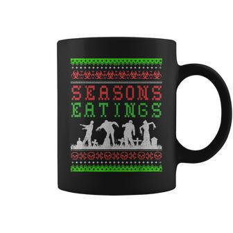 Seasons Eatings Zombie Ugly Christmas Sweater Coffee Mug | Mazezy