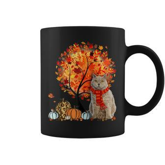 Selkirk Rex Cat Thanksgiving Autumn Cat Lover Coffee Mug | Mazezy