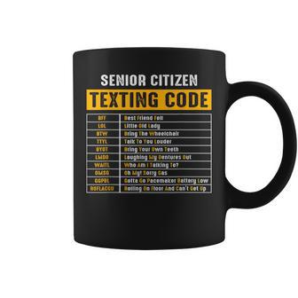 Funny Senior Citizens Texting Code Fathers Day For Grandpa Coffee Mug | Mazezy DE