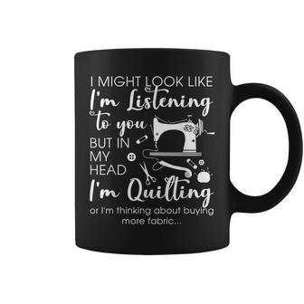 Funny Sewing Quote Vintage Design Quilters Sewers Women Coffee Mug | Mazezy