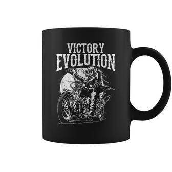 Funny Skull Ride Motorcycle Evolution Gifts For Dad Coffee Mug | Mazezy