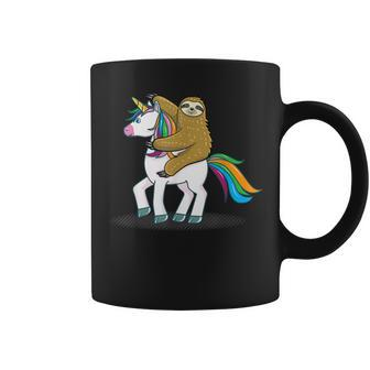 Funny Sloth Riding Unicorn Gift For Women Coffee Mug - Thegiftio UK