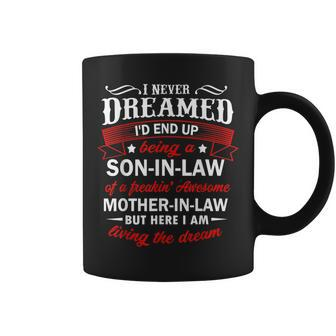 Funny Son In Law Of A Freaking Awesome Mother In Law Gift For Mens Coffee Mug | Mazezy DE