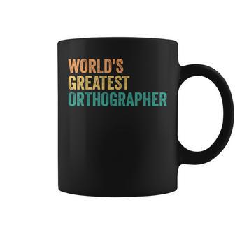 Speller World's Greatest Orthographer Study Spelling Coffee Mug | Mazezy