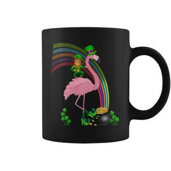 Funny St Paddys Flamingo With Leprechaun St Patricks Day Coffee Mug | Mazezy