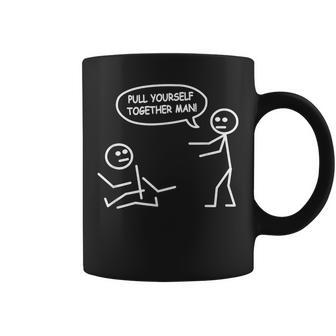Stick Figure Joke Pull Yourself Together Man Coffee Mug - Thegiftio UK