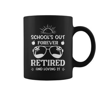 Funny Summer Teacher Retirement Schools Out Forever Coffee Mug | Mazezy
