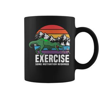 Funny T Rex Gym Exercise Workout Fitness Motivational Runner 2 Coffee Mug - Monsterry UK