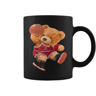Funny Teddy Bear Basketball Slam Dunk Sport Cute Cartoon Teddy Bear Funny Gifts Coffee Mug | Mazezy