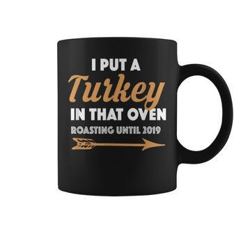 Funny Thanksgiving Pregnancy Announcement For Dad 2019 Coffee Mug | Mazezy