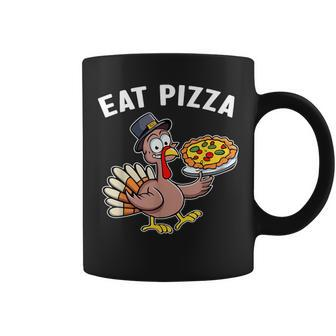Thanksgiving Turkey Eat Pizza Vegan Thanksgiving Fun Coffee Mug - Thegiftio UK