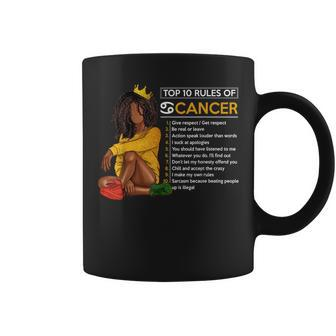 Funny Top 10 Rules Of Cancer Zodiac Sign Horoscope Birthday Coffee Mug | Mazezy CA
