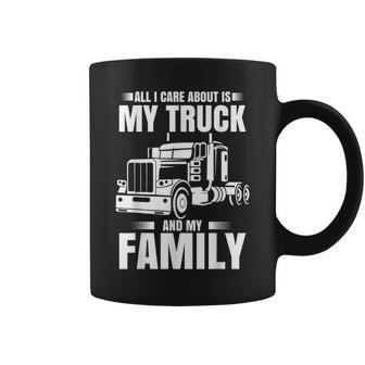 Funny Trucker Gifts Men Truck Driver Husband Semi Trailer Coffee Mug - Seseable