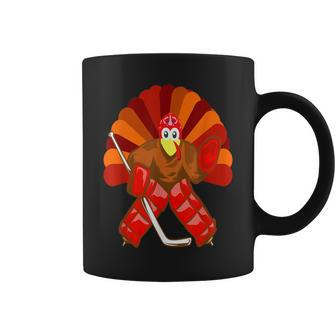 Turkey Wearing Ice Hockey Costume And Holding A Stick Coffee Mug | Mazezy
