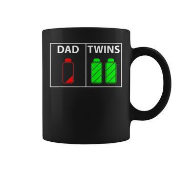 Funny Twin Dad Low Battery Power Twins Fathers Day Gift Gift For Mens Coffee Mug | Mazezy CA