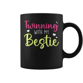 Funny Twin Matching Twins Day Friend Twinning With My Bestie Coffee Mug - Seseable