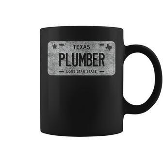 Funny Tx State Vanity License Plate Plumber Plumber Funny Gifts Coffee Mug | Mazezy DE