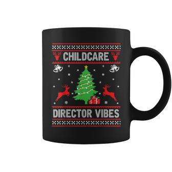 Ugly Christmas Sweaters Childcare Director Vibes Xmas Coffee Mug - Monsterry DE