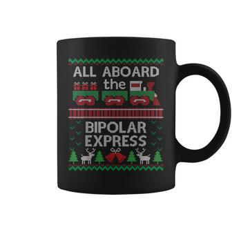 Ugly Sweater Bipolar Express Christmas Train Coffee Mug | Mazezy