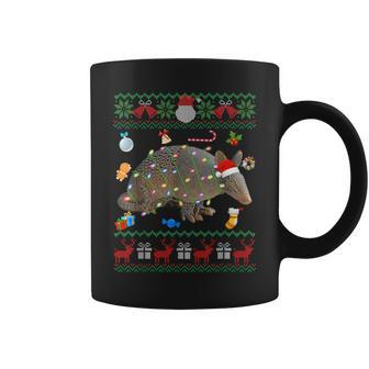 Ugly Xmas Sweater Animals Lights Christmas Armadillo Coffee Mug | Mazezy CA