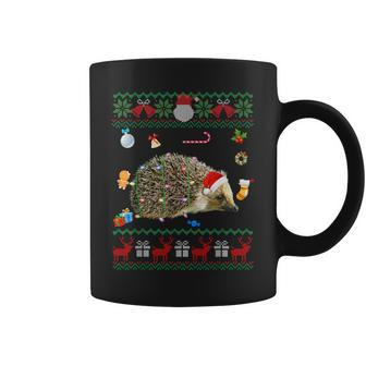 Ugly Xmas Sweater Animals Lights Christmas Hedgehog Coffee Mug - Seseable