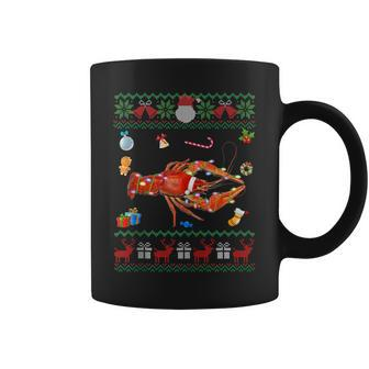 Ugly Xmas Sweater Animals Lights Christmas Lobster Coffee Mug | Mazezy
