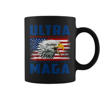 Funny Ultra Maga Cool Made In Usa Black American Flag Eagle Coffee Mug - Thegiftio UK