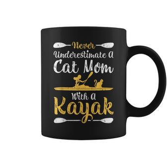 Never Underestimate A Cat Mom With A Kayak Coffee Mug - Monsterry